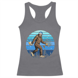 Funny Christmas Hanukkah Bigfoot Lover Racerback Tank Top Jewish Holiday Gift TS12 Charcoal Print Your Wear
