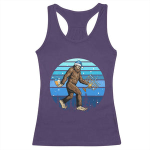 Funny Christmas Hanukkah Bigfoot Lover Racerback Tank Top Jewish Holiday Gift TS12 Purple Print Your Wear