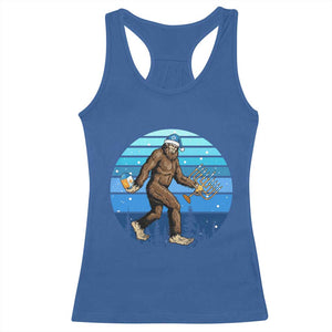Funny Christmas Hanukkah Bigfoot Lover Racerback Tank Top Jewish Holiday Gift TS12 Royal Blue Print Your Wear