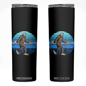 Funny Christmas Hanukkah Bigfoot Lover Skinny Tumbler Jewish Holiday Gift TS12 Black Print Your Wear