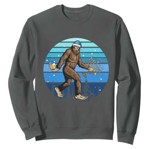 Funny Christmas Hanukkah Bigfoot Lover Sweatshirt Jewish Holiday Gift TS12 Dark Heather Print Your Wear