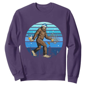 Funny Christmas Hanukkah Bigfoot Lover Sweatshirt Jewish Holiday Gift TS12 Purple Print Your Wear