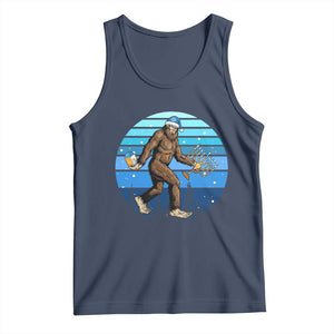 Funny Christmas Hanukkah Bigfoot Lover Tank Top Jewish Holiday Gift TS12 Navy Print Your Wear