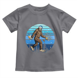 Funny Christmas Hanukkah Bigfoot Lover Toddler T Shirt Jewish Holiday Gift TS12 Charcoal Print Your Wear