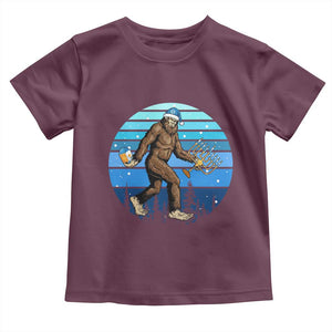 Funny Christmas Hanukkah Bigfoot Lover Toddler T Shirt Jewish Holiday Gift TS12 Maroon Print Your Wear