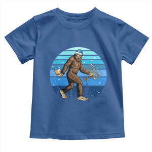 Funny Christmas Hanukkah Bigfoot Lover Toddler T Shirt Jewish Holiday Gift TS12 Royal Blue Print Your Wear