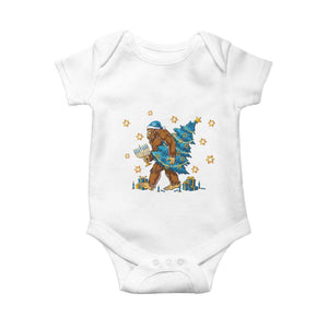 Funny Hanukkah Bigfoot Lover Jewish Holiday Gift Baby Onesie TS12 White Print Your Wear