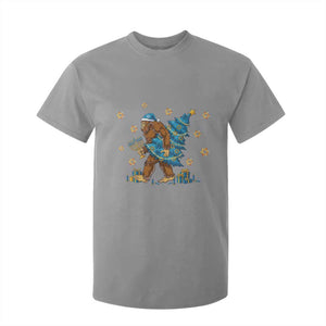 Funny Hanukkah Bigfoot Lover Jewish Holiday Gift T Shirt For Kid TS12 Sport Gray Print Your Wear