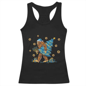 Funny Hanukkah Bigfoot Lover Jewish Holiday Gift Racerback Tank Top TS12 Black Print Your Wear