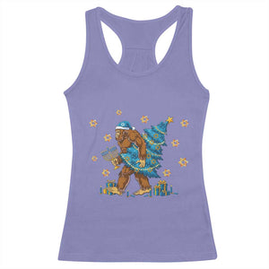 Funny Hanukkah Bigfoot Lover Jewish Holiday Gift Racerback Tank Top TS12 Violet Print Your Wear