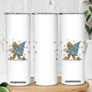 Funny Hanukkah Bigfoot Lover Jewish Holiday Gift Skinny Tumbler TS12 Print Your Wear