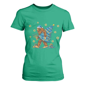 Funny Hanukkah Bigfoot Lover Jewish Holiday Gift T Shirt For Women TS12 Irish Green Print Your Wear