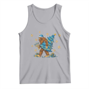 Funny Hanukkah Bigfoot Lover Jewish Holiday Gift Tank Top TS12 Athletic Heather Print Your Wear