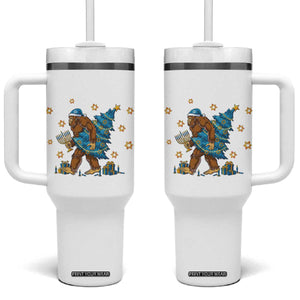 Funny Hanukkah Bigfoot Lover Jewish Holiday Gift Tumbler With Handle TS12 One Size: 40 oz White Print Your Wear