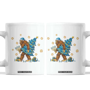 Funny Hanukkah Bigfoot Lover Jewish Holiday Gift Coffee Mug TS12 White Print Your Wear