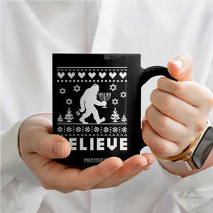 Funny Hanukkah Bigfoot Coffee Mug Believe Ugly Sweater Jewish Holiday Gift TS12 Print Your Wear