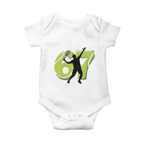 Funny Gen Z Alpha Gift Baby Onesie Six Seven Meme Tennis Lover TS12 White Print Your Wear