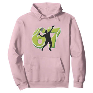 Funny Gen Z Alpha Gift Hoodie Six Seven Meme Tennis Lover TS12 Light Pink Print Your Wear
