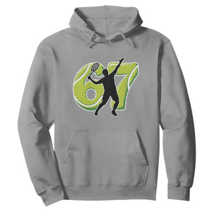 Funny Gen Z Alpha Gift Hoodie Six Seven Meme Tennis Lover TS12 Sport Gray Print Your Wear
