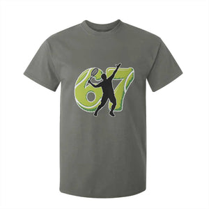 Funny Gen Z Alpha Gift T Shirt For Kid Six Seven Meme Tennis Lover TS12 Military Green Print Your Wear