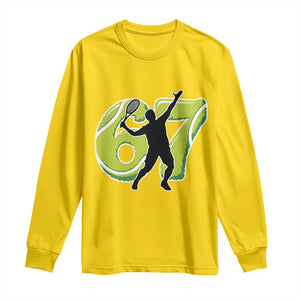 Funny Gen Z Alpha Gift Long Sleeve Shirt Six Seven Meme Tennis Lover TS12 Daisy Print Your Wear