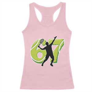 Funny Gen Z Alpha Gift Racerback Tank Top Six Seven Meme Tennis Lover TS12 Light Pink Print Your Wear