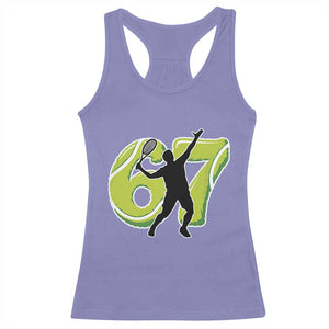 Funny Gen Z Alpha Gift Racerback Tank Top Six Seven Meme Tennis Lover TS12 Violet Print Your Wear