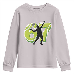 Funny Gen Z Alpha Gift Youth Sweatshirt Six Seven Meme Tennis Lover TS12 Ice Gray Print Your Wear