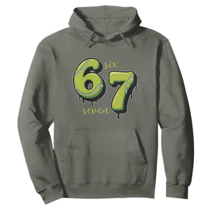 Six Seven Meme Tennis Lover Hoodie Gen Alpha Slang Gift TS12 Military Green Print Your Wear