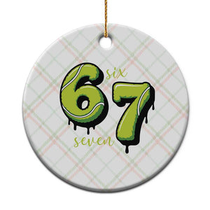 Six Seven Meme Tennis Lover Ceramic Ornament Gen Alpha Slang Gift TS12 1pc Christmas Plaid Print Your Wear