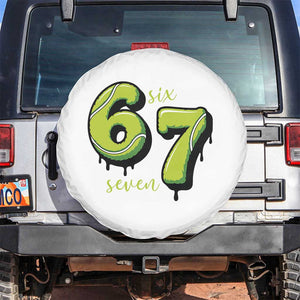 Six Seven Meme Tennis Lover Spare Tire Cover Gen Alpha Slang Gift TS12 No hole White Print Your Wear