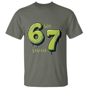 Six Seven Meme Tennis Lover T Shirt Gen Alpha Slang Gift TS12 Military Green Print Your Wear