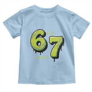 Six Seven Meme Tennis Lover Toddler T Shirt Gen Alpha Slang Gift TS12 Light Blue Print Your Wear