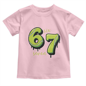 Six Seven Meme Tennis Lover Toddler T Shirt Gen Alpha Slang Gift TS12 Light Pink Print Your Wear