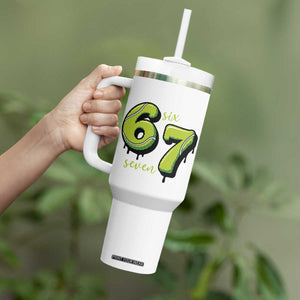 Six Seven Meme Tennis Lover Tumbler With Handle Gen Alpha Slang Gift TS12 Print Your Wear