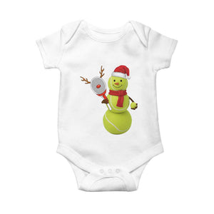 Funny Christmas Tennis Snowman Baby Onesie Tennis Lover Gift TS12 White Print Your Wear