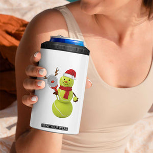Funny Christmas Tennis Snowman 4 in 1 Can Cooler Tumbler Tennis Lover Gift TS12 Print Your Wear