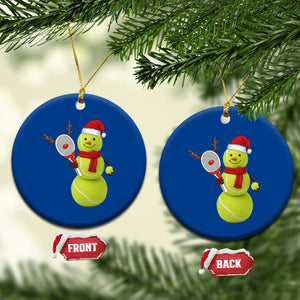 Funny Christmas Tennis Snowman Ceramic Ornament Tennis Lover Gift TS12 1pc Blue Print Your Wear