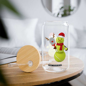 Funny Christmas Tennis Snowman Glass Can Tennis Lover Gift TS12 Print Your Wear
