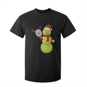 Funny Christmas Tennis Snowman T Shirt For Kid Tennis Lover Gift TS12 Black Print Your Wear