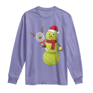 Funny Christmas Tennis Snowman Long Sleeve Shirt Tennis Lover Gift TS12 Violet Print Your Wear