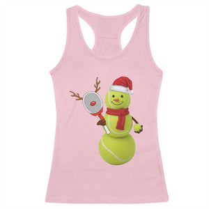 Funny Christmas Tennis Snowman Racerback Tank Top Tennis Lover Gift TS12 Light Pink Print Your Wear