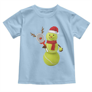 Funny Christmas Tennis Snowman Toddler T Shirt Tennis Lover Gift TS12 Light Blue Print Your Wear