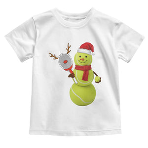 Funny Christmas Tennis Snowman Toddler T Shirt Tennis Lover Gift TS12 White Print Your Wear