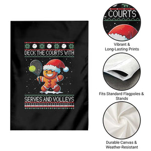 Funny Tennis Ugly Christmas Gingerbread Player Gift Garden Flag Deck The Courts With Serves And Volleys TS12 Print Your Wear