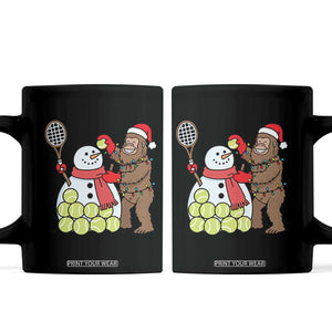 Funny Squatch Christmas Tennis Gift Coffee Mug Bigfoot Player Enthusiast TS12 Black Print Your Wear