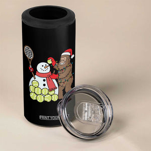 Funny Squatch Christmas Tennis Gift 4 in 1 Can Cooler Tumbler Bigfoot Player Enthusiast TS12 Print Your Wear