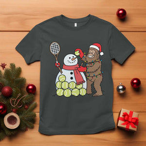 Funny Squatch Christmas Tennis Gift T Shirt Bigfoot Player Enthusiast TS12 Dark Heather Print Your Wear