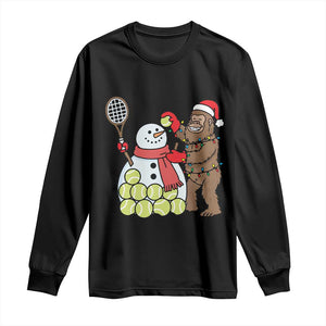 Funny Squatch Christmas Tennis Gift Long Sleeve Shirt Bigfoot Player Enthusiast TS12 Black Print Your Wear