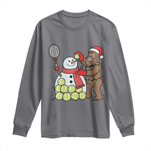 Funny Squatch Christmas Tennis Gift Long Sleeve Shirt Bigfoot Player Enthusiast TS12 Charcoal Print Your Wear